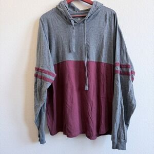 Boxercraft ASU Sun Devils Spirit Jersey Hoodie Grey Maroon Long Sleeve Tee 2XL